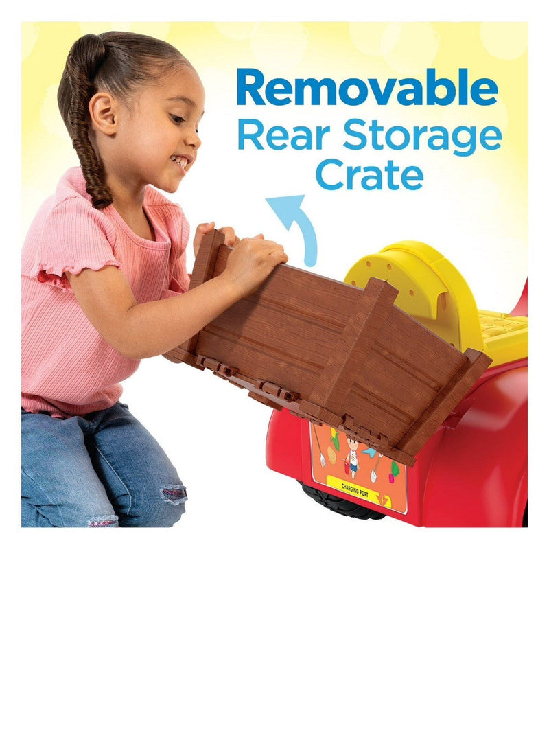 Interactive CoComelon 6V Ride-On Tractor Toy for Kids Ages 1.5-3 Years