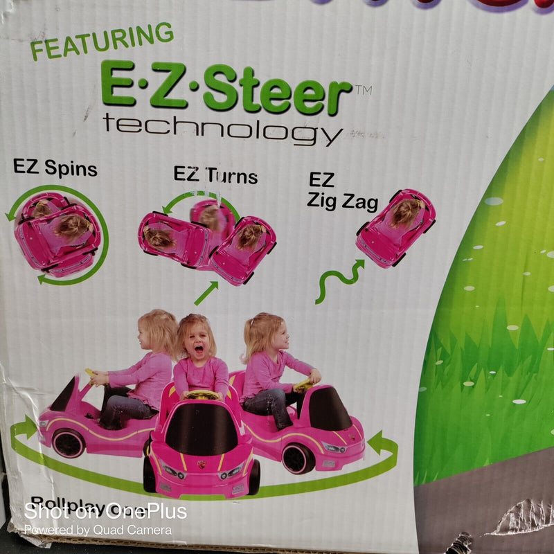 Sparkle and Drive: Dizzy Driver 6-Volt Ride-On Car with Storage in Pink for 18 Months+