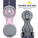Sparkling Pink Wiggle Car Ride-on Toy for Toddlers and Kids with Flashing Wheels