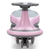 Sparkling Pink Wiggle Car Ride-on Toy for Toddlers and Kids with Flashing Wheels