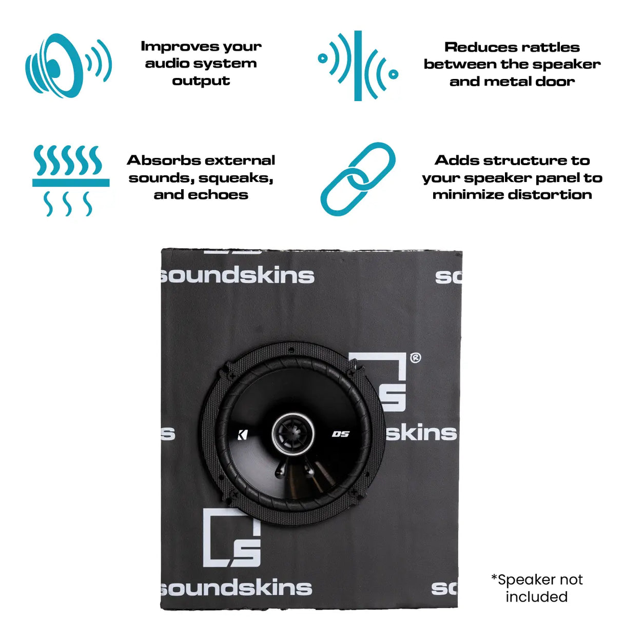 SoundSkins | Sound Deadening Sound Quality Speaker Kit | SSK-SQSK | 2x Foam Speaker Rings,  2x Foam Backing Sheets, 2x Speaker Kit Sheets, 3' Strip Tape 3/8" SoundSkins Global