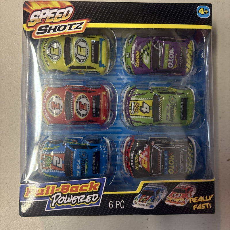Speed Shotz Pull-Back Race Car Set 6-Piece Multi-Color