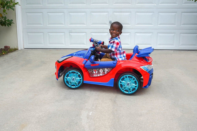 Spider-Man Battery-Powered Super Car with Water Cannon and LED Lights for Ages 3+