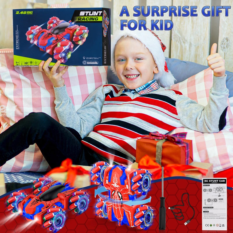 Rechargeable Spider Remote Control Car for Boys with LED Lights