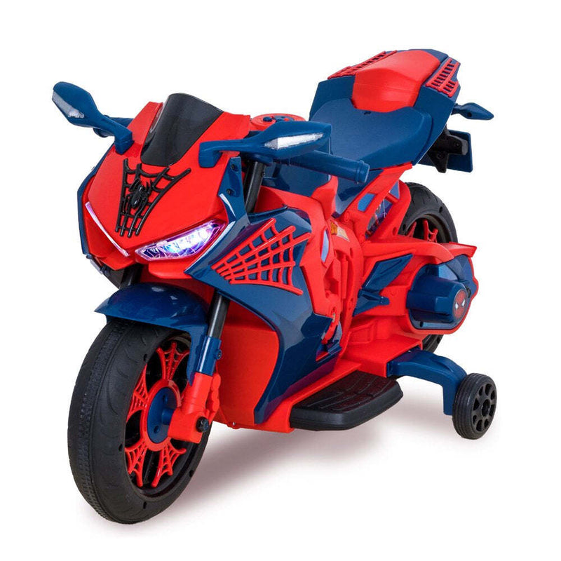 6V Spiderman Ride-On Motorcycle for Kids Ages 3+ with Rechargeable Battery