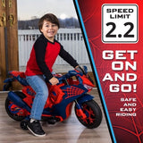 6V Spiderman Ride-On Motorcycle for Kids Ages 3+ with Rechargeable Battery and 65 lbs Weight Capacity
