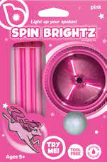 Pink Battery-Powered LED Spin Lights for Kids' Bikes and Ride-Ons