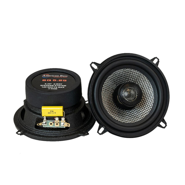 American Bass SQ5.25 5.25" 60W 2-Way Coaxial Car Speakers 4-Ohm (Pair) American Bass