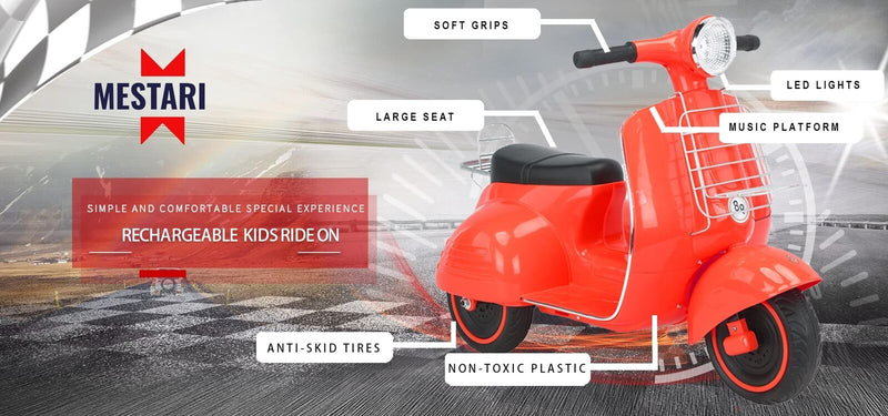 Stable 3-Wheel Electric Tricycle for Kids - Mestari Kids Ride-On Motorcycle with Slow Speed Control