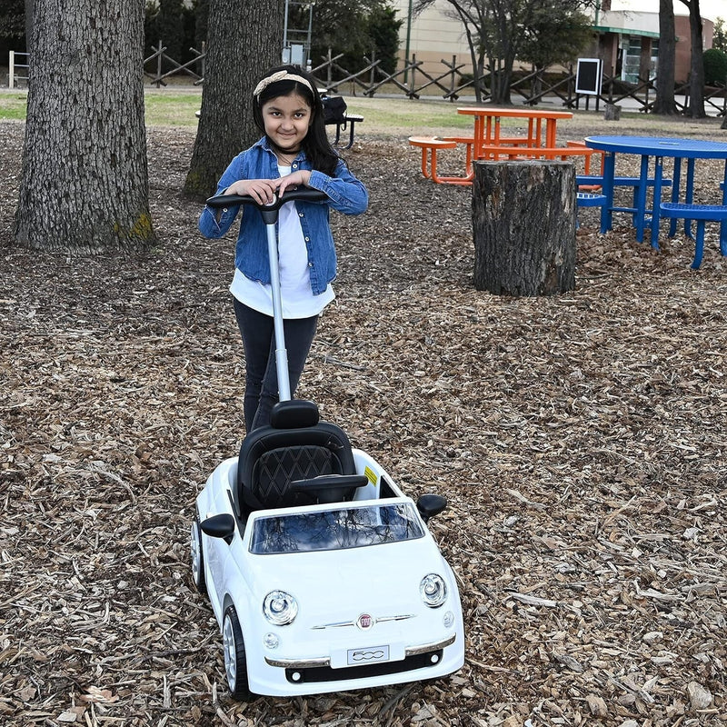 Fiat 500 Push Car with LED Lights and Music for Toddler Play