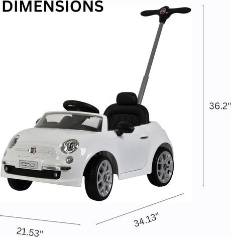 Fiat 500 Push Car with LED Lights and Music for Toddler Play