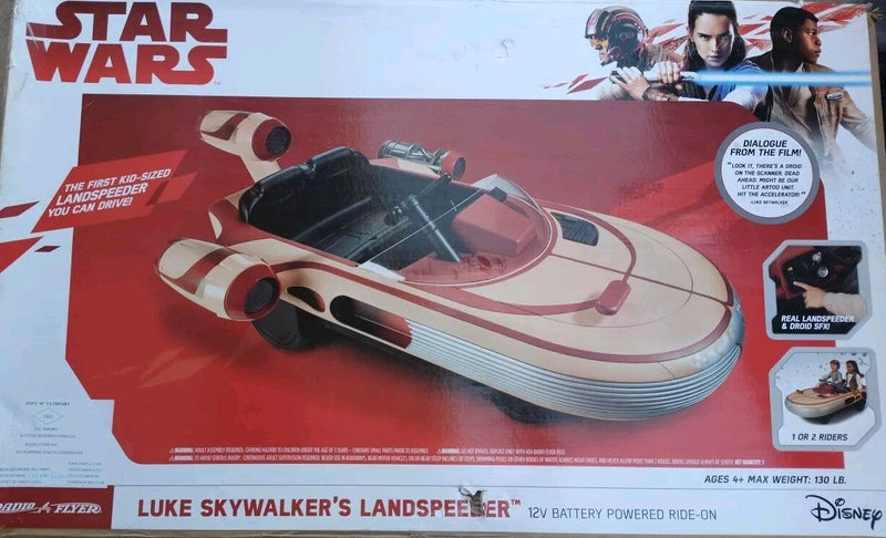 Luke Skywalker Tatooine Landspeeder 12V Kids Ride-On with Radio New Sealed
