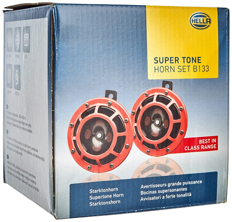 Red 12V High and Low Frequency Super Tone Horn Set