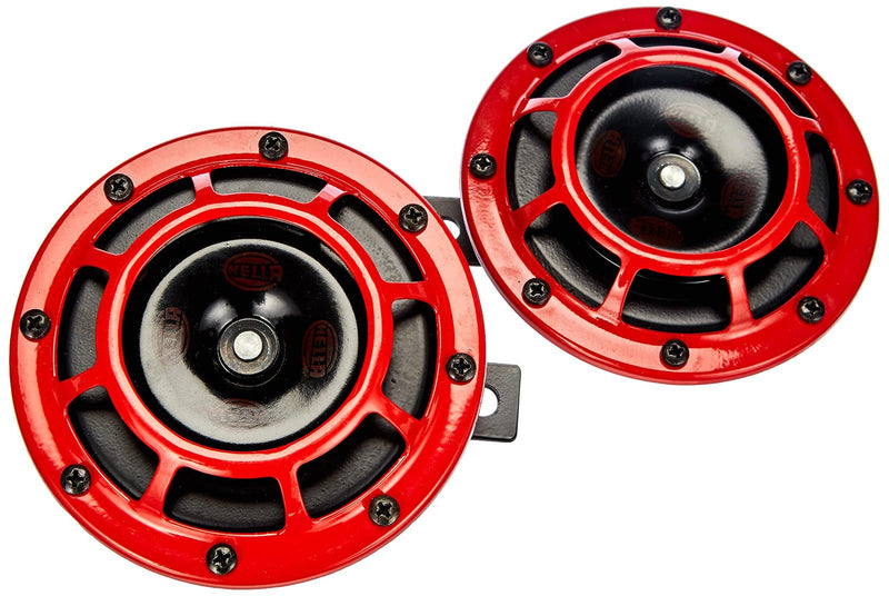 Red 12V High and Low Frequency Super Tone Horn Set