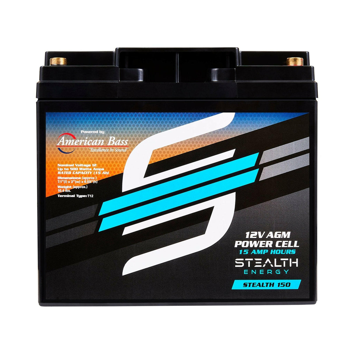 ST-150 American Bass Audio Stealth 150 | 15Ah AGM Battery | Maintenance-Free, Sealed Power for Car Audio & More