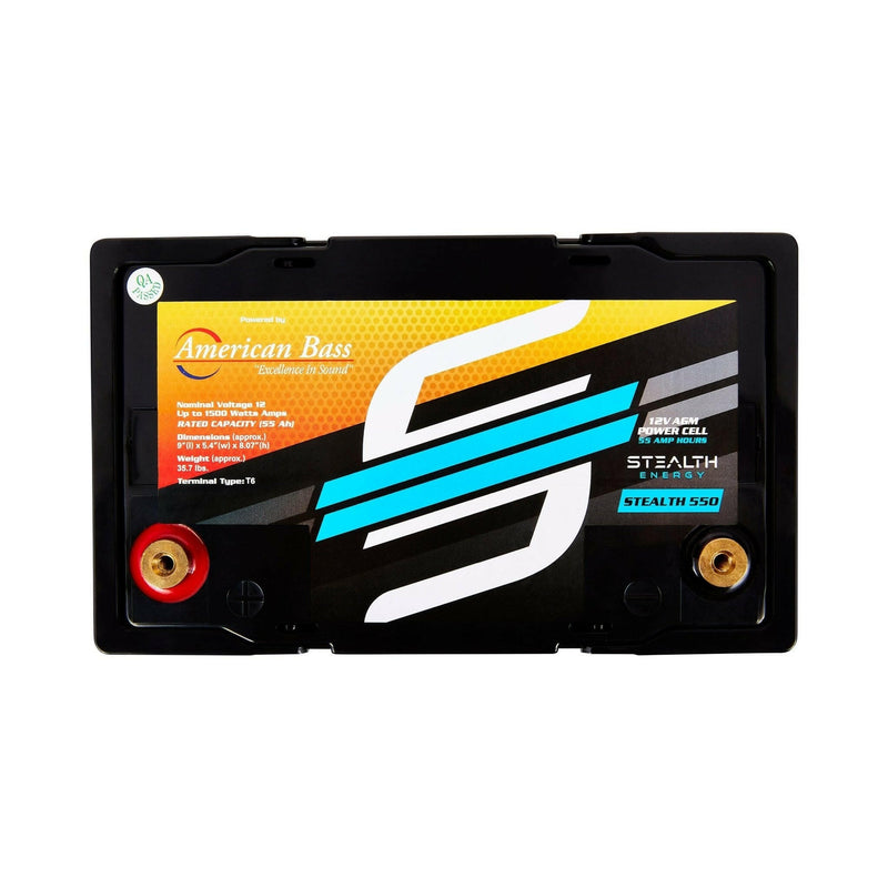 ST-550 American Bass Audio Stealth 550 | 55Ah AGM Battery | Maintenance-Free, Sealed Power for Car Audio & More
