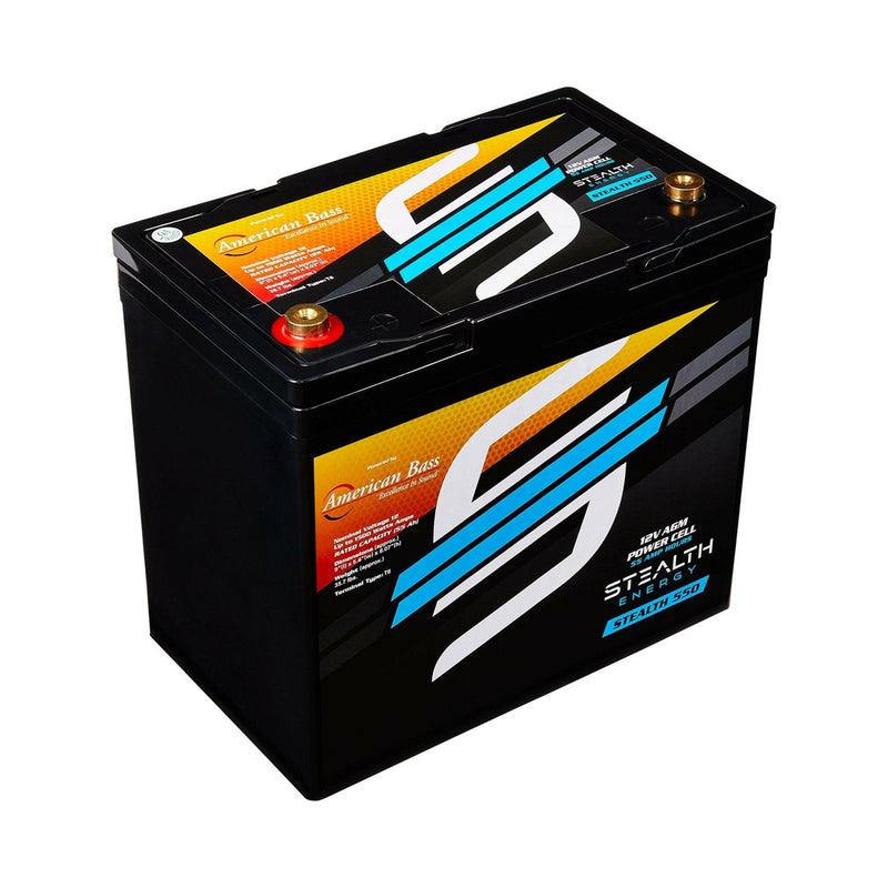 ST-550 American Bass Audio Stealth 550 | 55Ah AGM Battery | Maintenance-Free, Sealed Power for Car Audio & More
