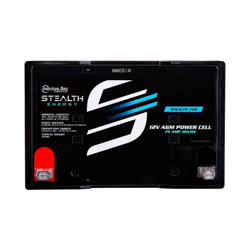 ST-750 American Bass Audio Stealth 750 | 75Ah AGM Battery | Maintenance-Free, Sealed Power for Car Audio & More