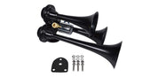Stealth Black Caboose 12/24 Volt Air Horn with 3 Trumpets and Unique Tone
