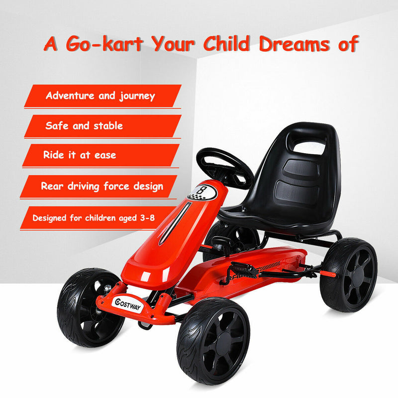 Stealth Outdoor Go Kart for Kids - Pedal Powered 4 Wheel Racer Toy