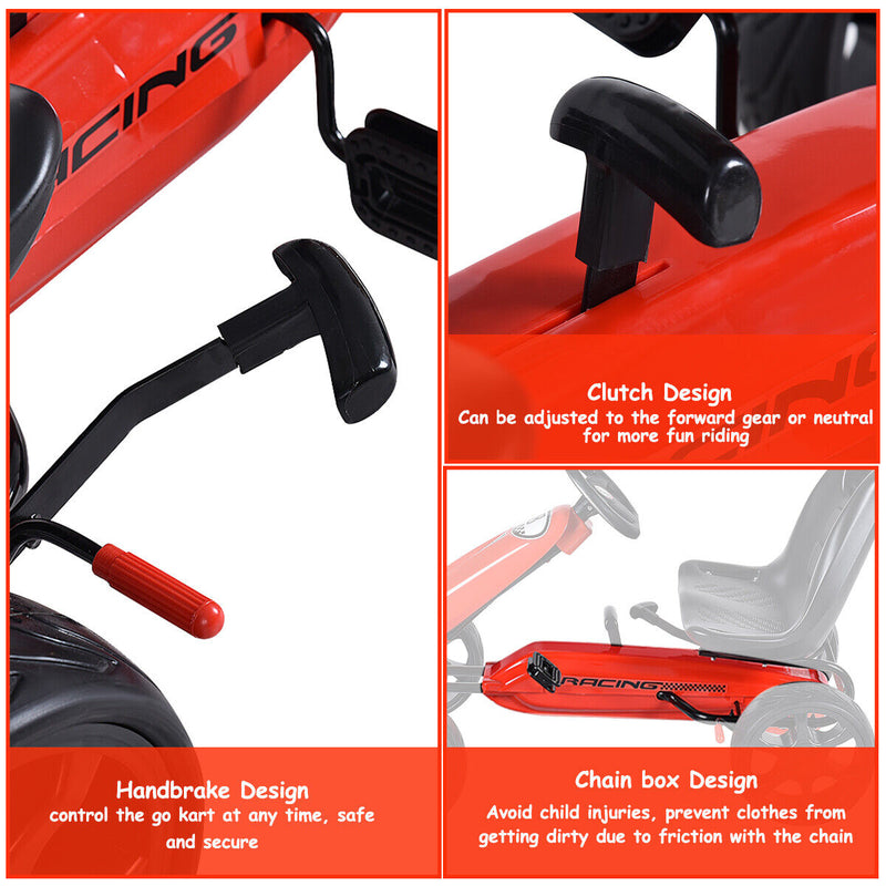 Stealth Outdoor Go Kart for Kids - Pedal Powered 4 Wheel Racer Toy