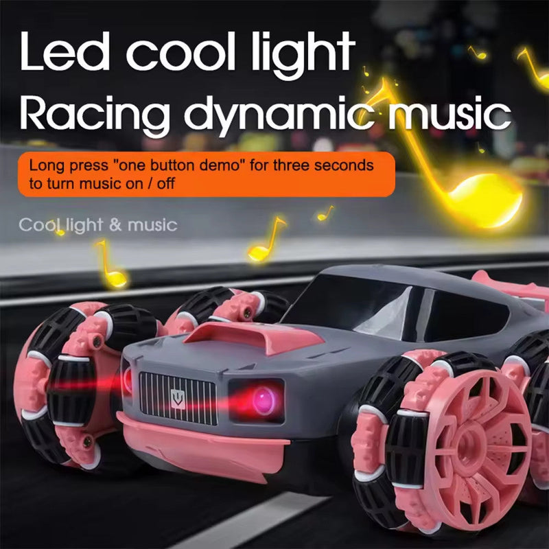 Rechargeable Stunt Racing Car with 6 Wheels and 360-Degree Twist Spin