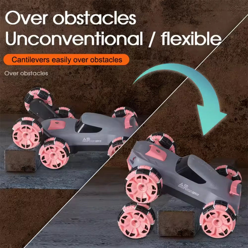 Rechargeable Stunt Racing Car with 6 Wheels and 360-Degree Twist Spin