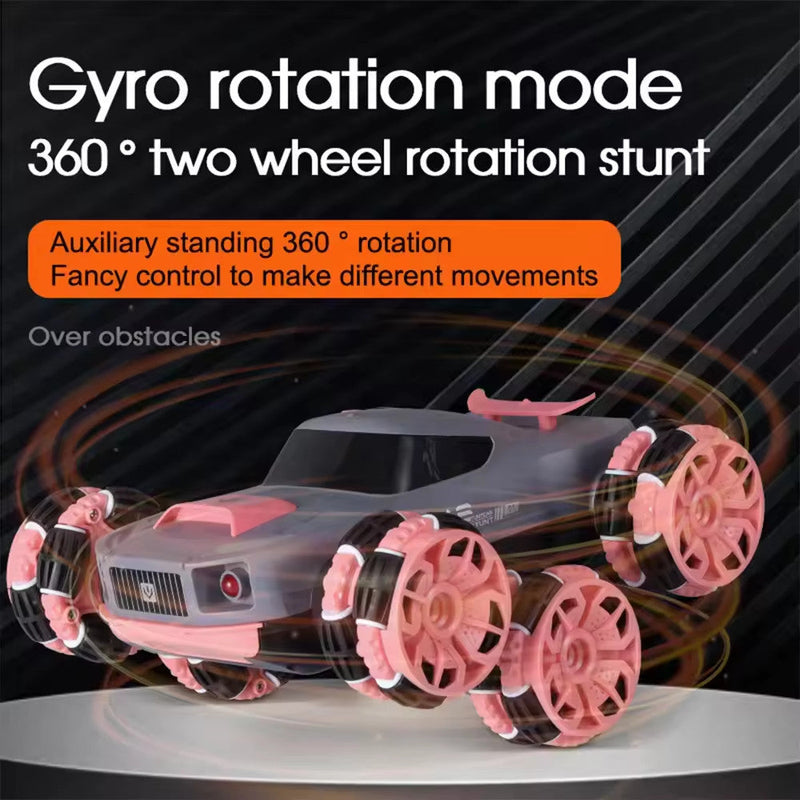 Rechargeable Stunt Racing Car with 6 Wheels and 360-Degree Twist Spin