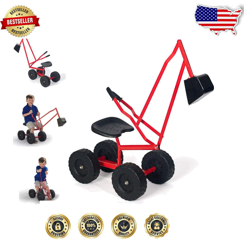 Sturdy 360° Ride-On Sand Digger Excavator Toy for Kids Ages 4+ with 70 lb Capacity