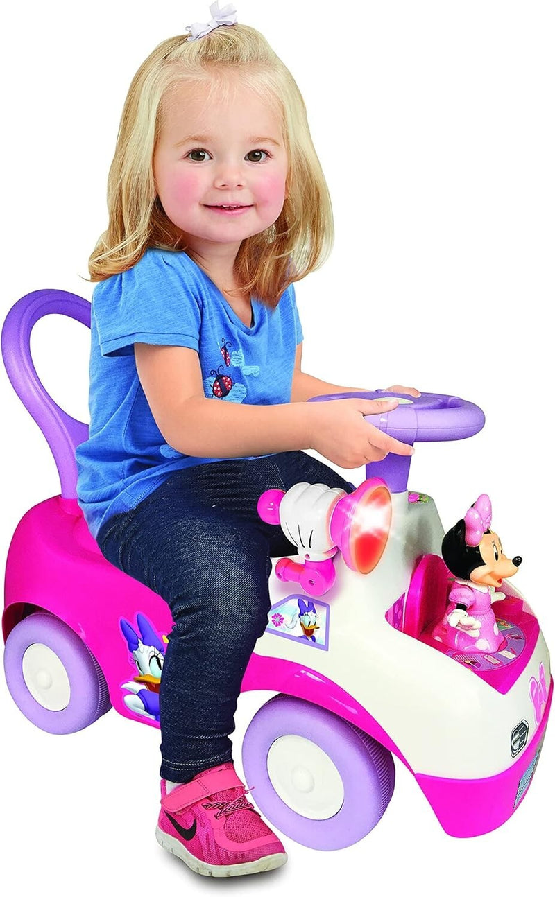 Sturdy Minnie Mouse Ride-On Toy with Music, Lights, and Dancing Features for Young Children