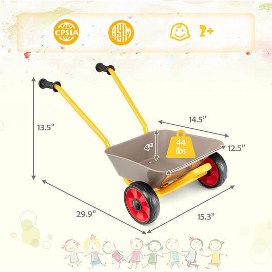 Sturdy Steel 2-Wheeler Toy Cart for Kids Ages 2 and Up