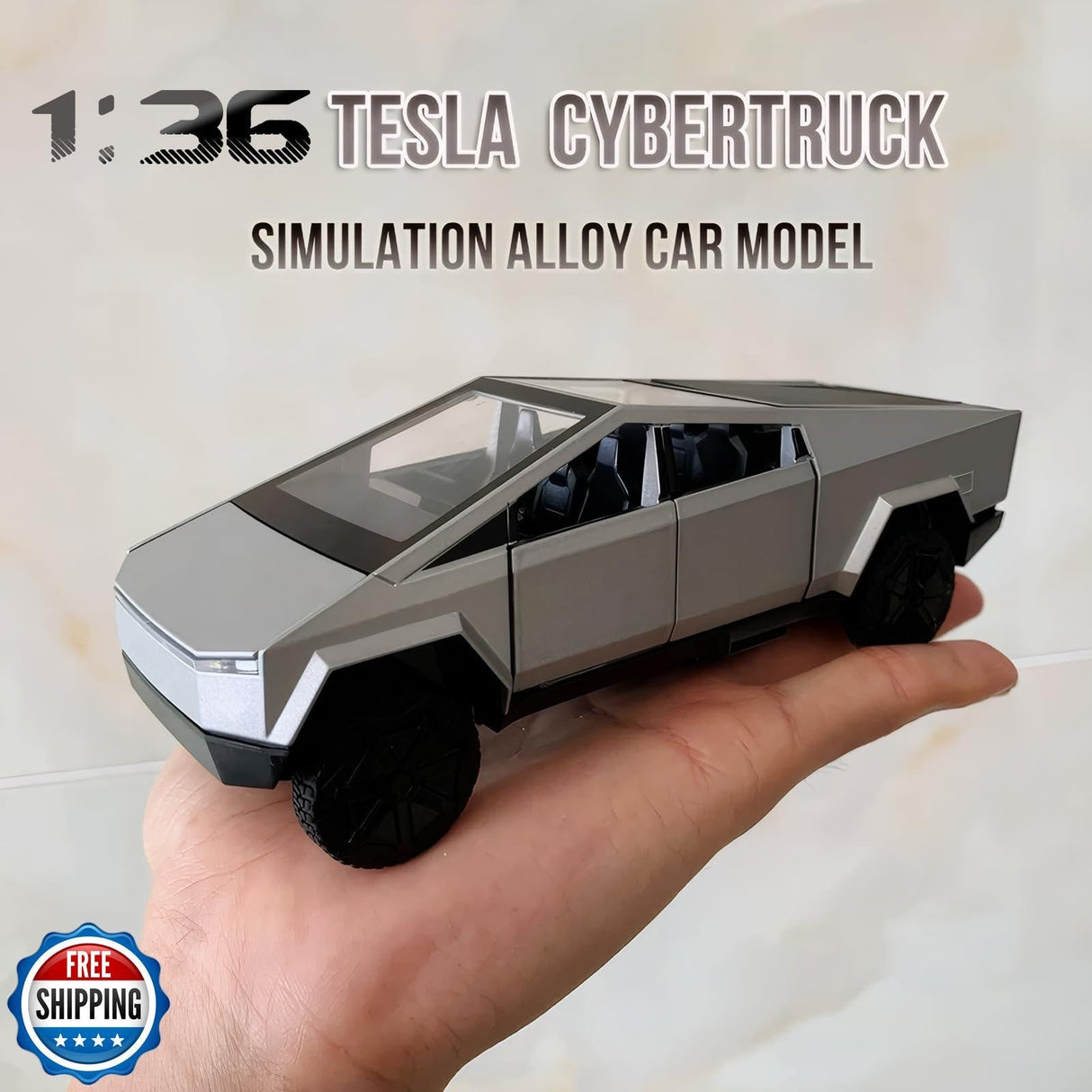 1/36 Scale Pickup Truck Toy Car with Lights for Boys and Girls