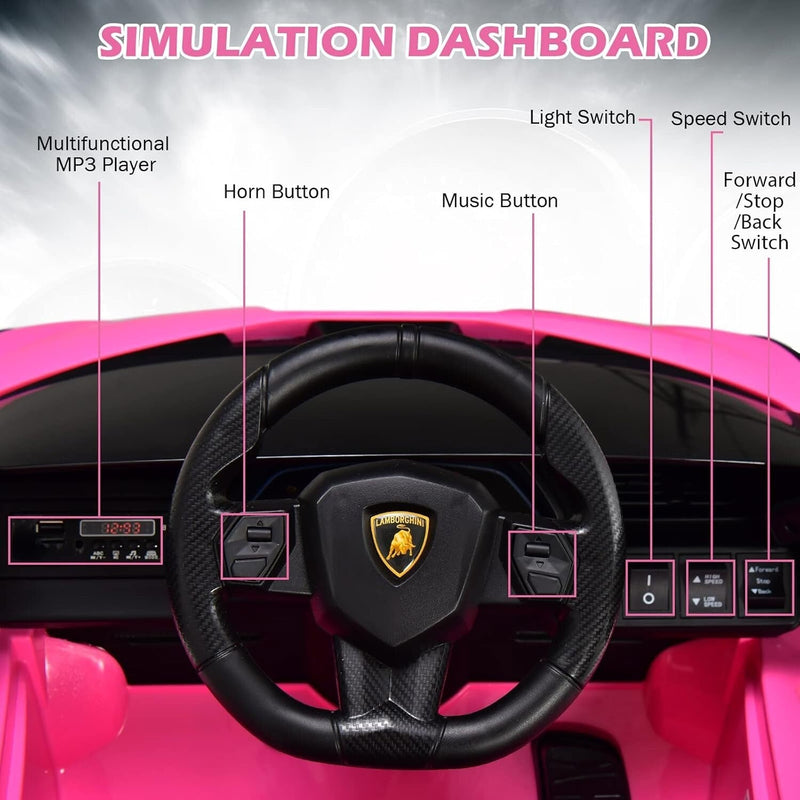 12V Kids Ride-On Car with Parent Remote Control and Spring Suspension