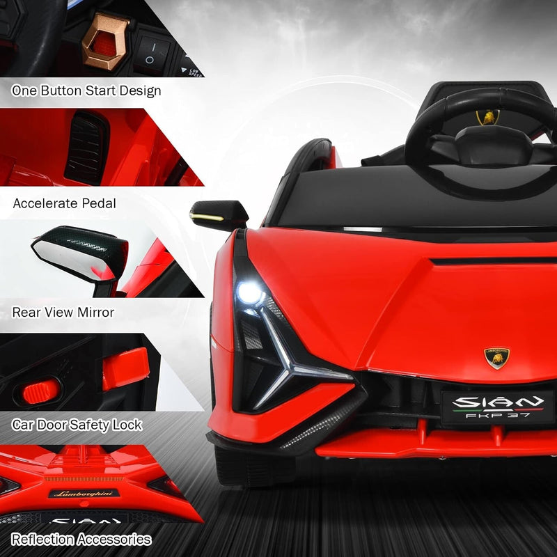 Licensed 12V Lamborghini Ride-On Car for Toddlers with Safety and Fun Features