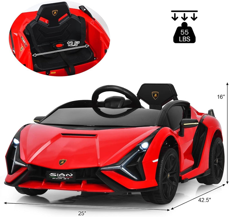 Licensed 12V Lamborghini Ride-On Car for Toddlers with Safety and Fun Features