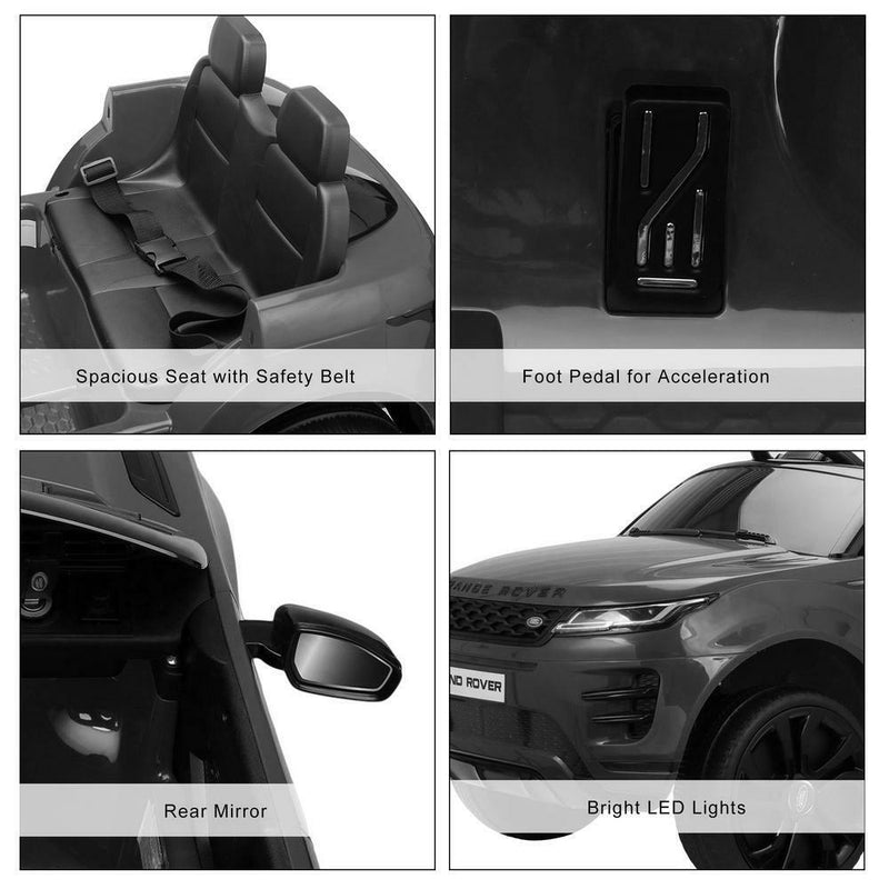 Stylish Black 12V 4-Wheel Kids Ride-On Car with Remote Control - Licensed Land Rover Design