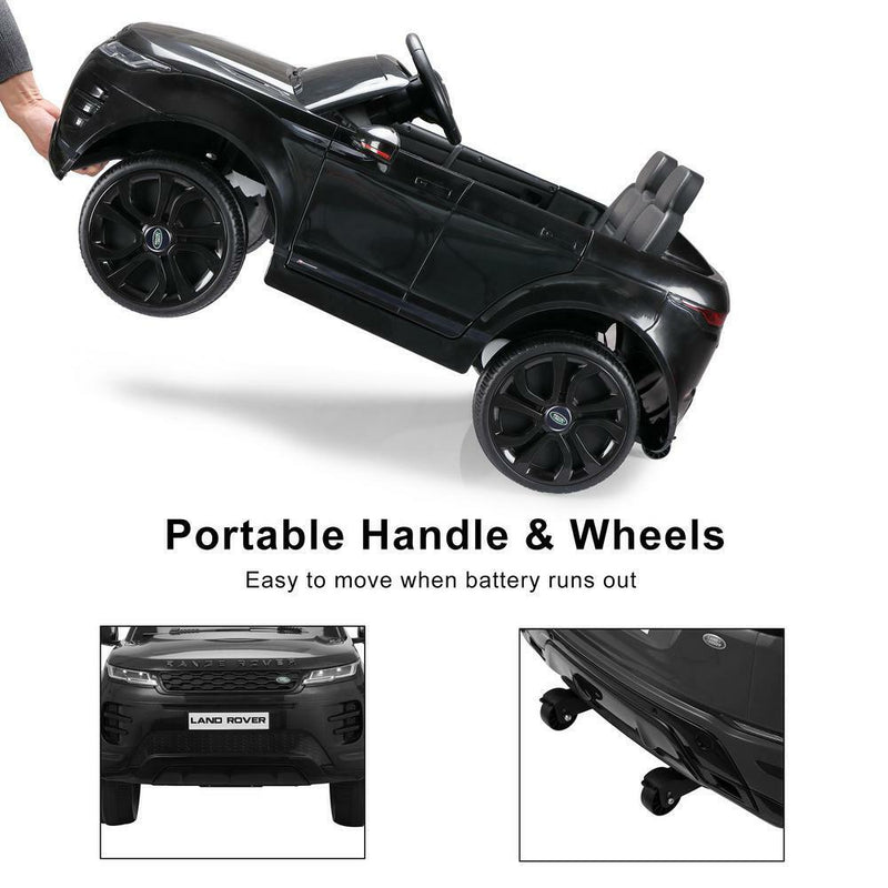 Stylish Black 12V 4-Wheel Kids Ride-On Car with Remote Control - Licensed Land Rover Design