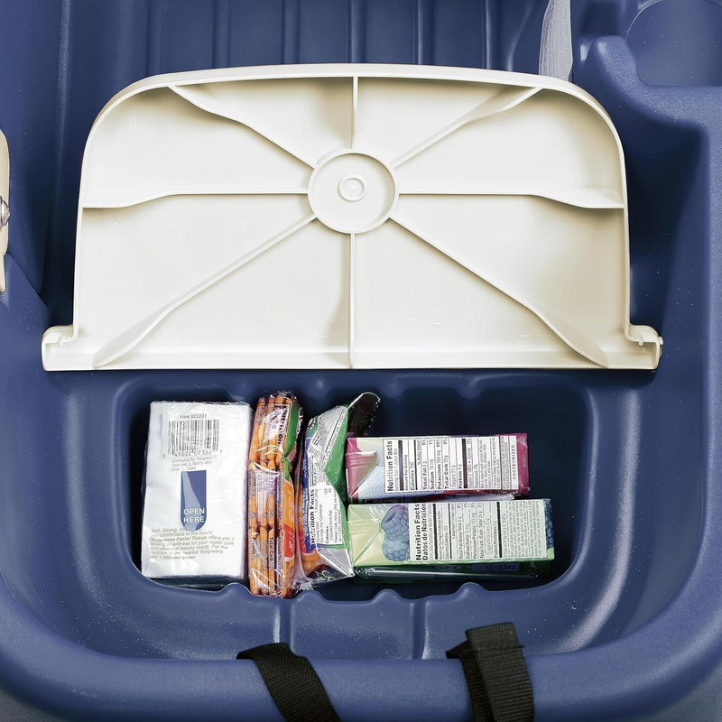 Denim Blue Kids Wagon with Cup Holders for Safe Outdoor Riding