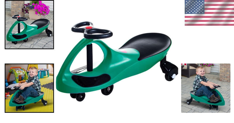 Green Wiggle Ride-On Car for Kids to Develop Motor Skills and Balance