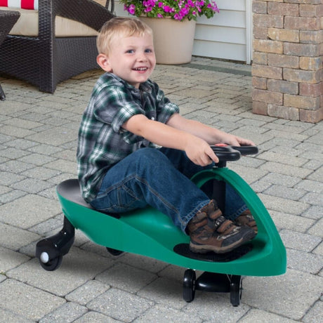 Green Wiggle Ride-On Car for Kids to Develop Motor Skills and Balance