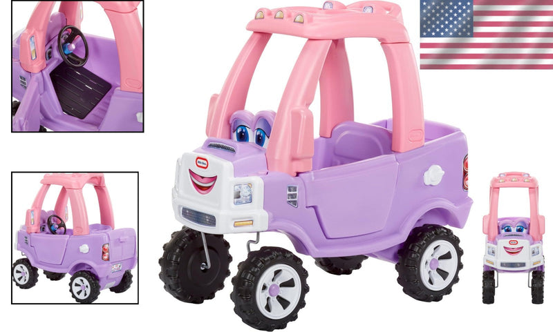 Stylish Princess Cozy Ride-On Truck with Working Horn and Drop-Down Tailgate