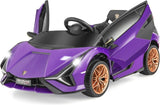 Purple Kids Remote Control Sports Car with Suspension and Sound Effects