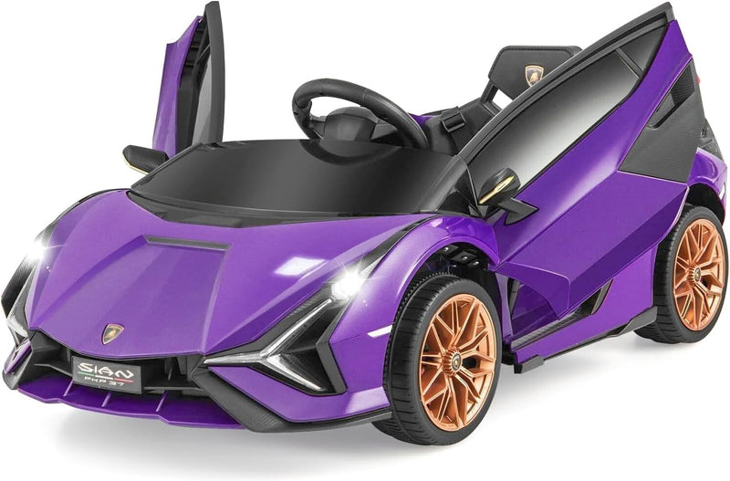 Purple Kids Remote Control Sports Car with Suspension and Sound Effects