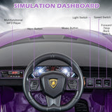 Purple Kids Remote Control Sports Car with Suspension and Sound Effects
