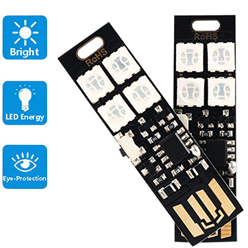Super Bright USB LED Light Stick RGB 2 Pack