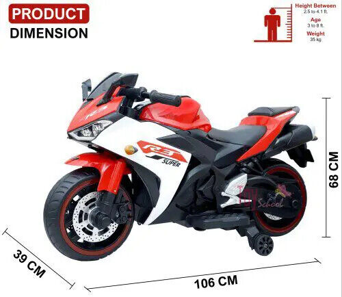 Super R3 Kids Electric Ride-On Bike with LED Lights - 12V Battery Powered Toy