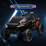 Supercharged Leather Seat 4-Wheel Kids Ride-On Car with Dual 200W Motors - 24V, 7A, 200W x 2