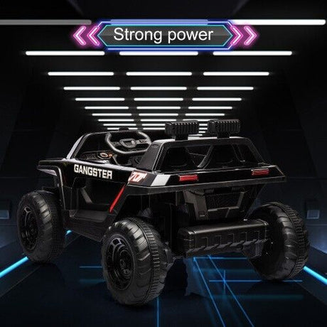 Supercharged Leather Seat 4-Wheel Kids Ride-On Car with Dual 200W Motors - 24V, 7A, 200W x 2
