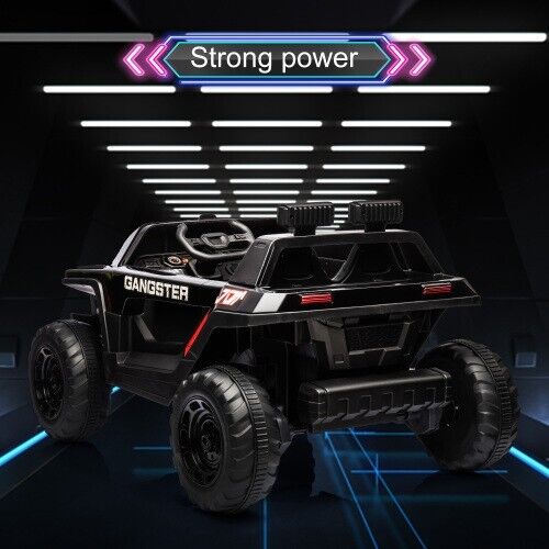 Supercharged Leather Seat 4-Wheel Kids Ride-On Car with Dual 200W Motors - 24V, 7A, 200W x 2