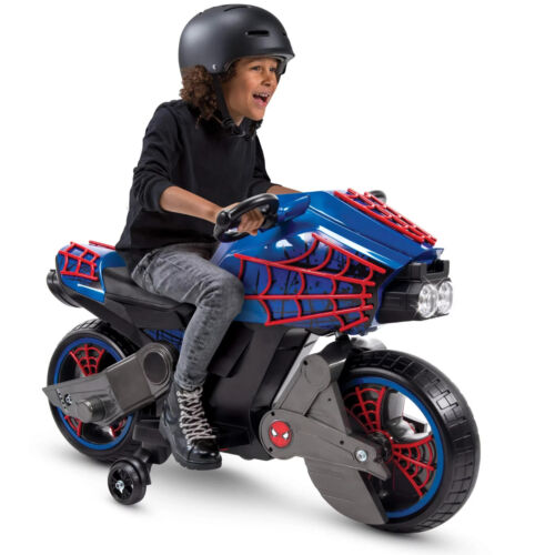 Superhero Spider Motorcycle Ride-On: 6V Battery-Powered Toy for Kids Ages 3 and Up